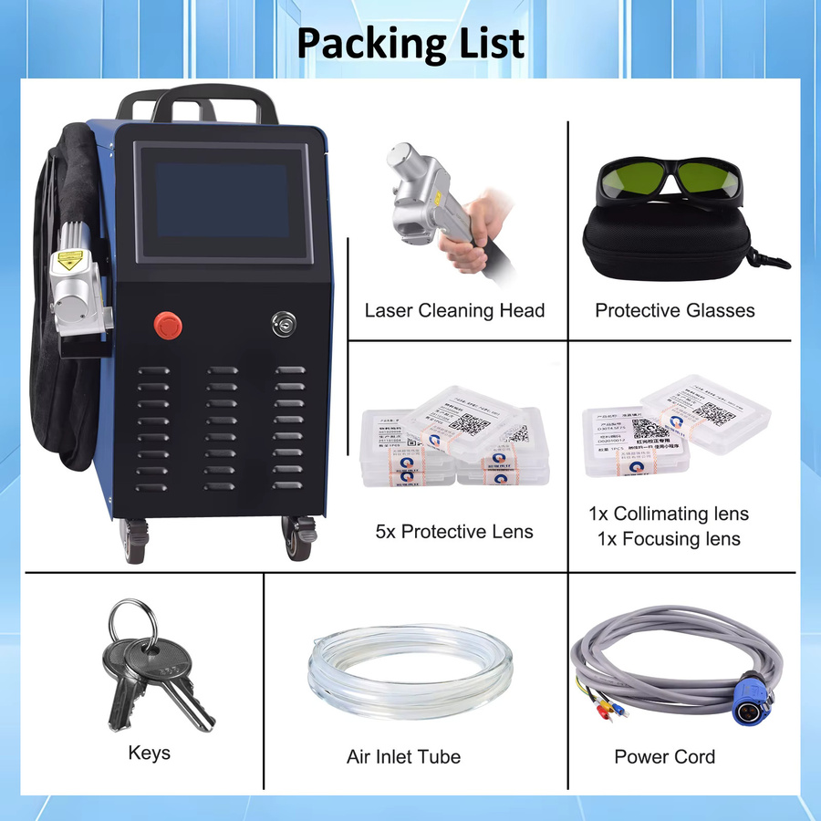 cnczone Laserreiniger SUP32C mit 1500W Leistung, luftgekühlte Reinigungsmaschine zur Rostentfernung und Reinigung von Metall, Öl und Farbe - Bild 4