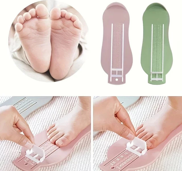 Baby-Fußmesslineal in Grün als Schuhgrößenrechner für Kinder und Kleinkinder - Bild 1