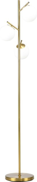 HOMCOM Stehleuchte in Gold aus Glas und Metall mit 3 E27 Fassungen, Höhe: 169 cm - Bild 1