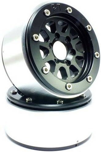 Metsafil 1:10 Crawler Felgen Gear aus Aluminium in Schwarz, 1 Paar - Bild 1