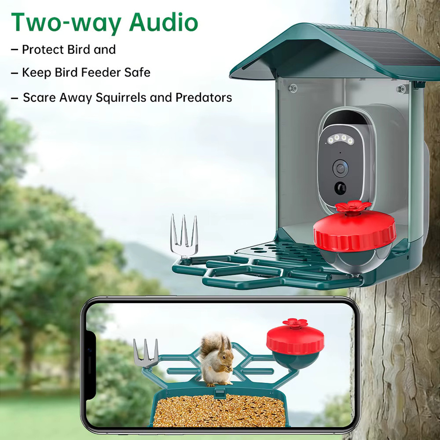 Jooan 4K Solar-Vogelfutterkamera mit 2,4G WLAN, wasserdichte HD-Außenkamera mit Nachtsicht und Vogelarten-Identifizierung - Bild 2