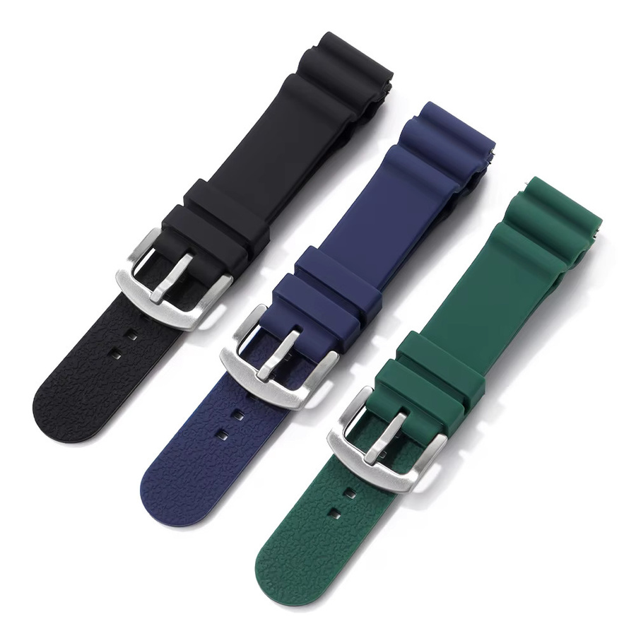 Uhrenarmband Silikon, Quick Release, 20mm 22mm, Schwarz Grün Blau, Unisex - Bild 5