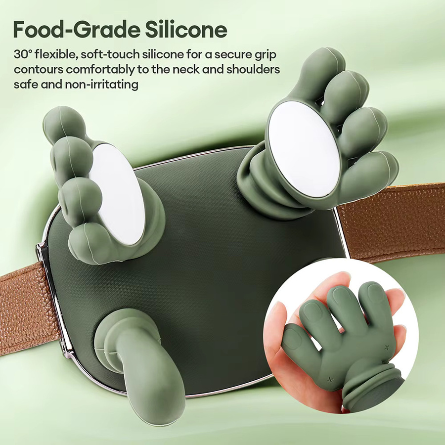 iebilif 4D Bionisches Hand-Nacken-Massagegerät mit Shiatsu-Tiefengewebemassage in Silber und Grün - Bild 4