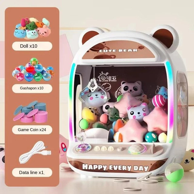 Binchi Automatische Puppenmaschine, Mini Greifarm Spielzeug, weiß - Bild 1