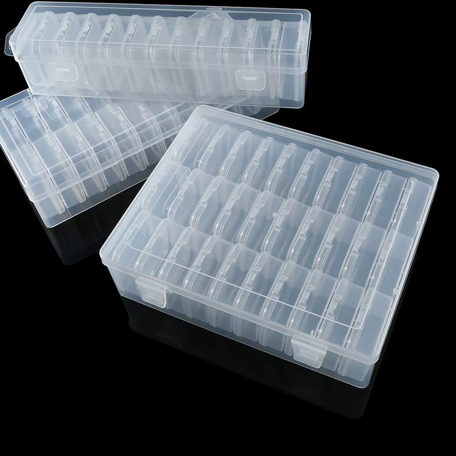 SBead Organizer von AGCFABS aus transparentem Kunststoff mit Klappdeckel, Aufbewahrungsbox für Schmuck und Bastelperlen, B/T/H: 17,5 x 12,0 x 6,2 cm - Bild 2