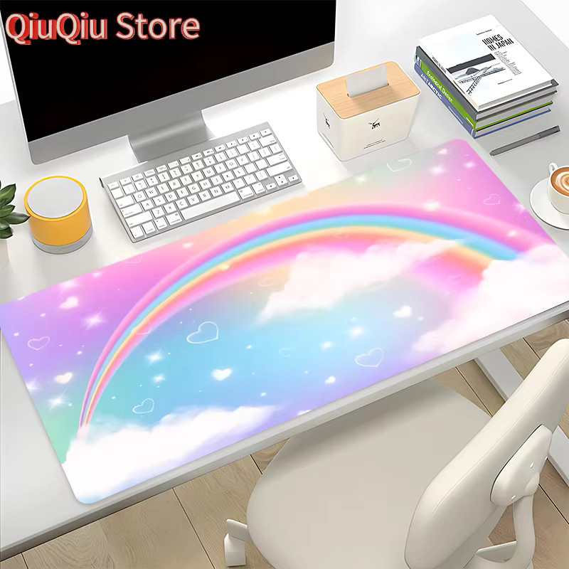 Potdemiel XXL Rainbow Gaming-Mauspad, rutschfeste Schreibtischunterlage in Multicolour, B/T: 900 x 400 mm - Bild 2