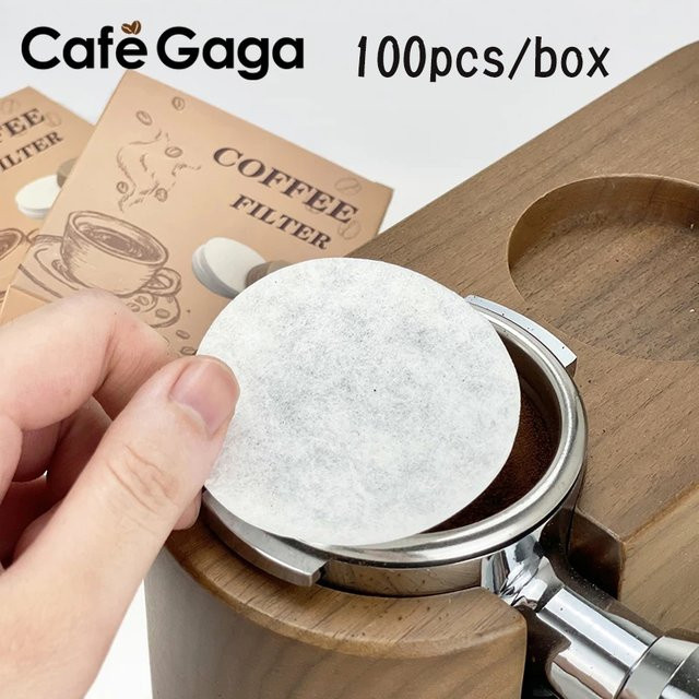 100 Stück Espresso Papier Filter Puck Screen für Delonghi und Breville Siebträgermaschinen, Weiß, Rund, Durchmesser: 51 mm, 53 mm oder 58 mm - Bild 1