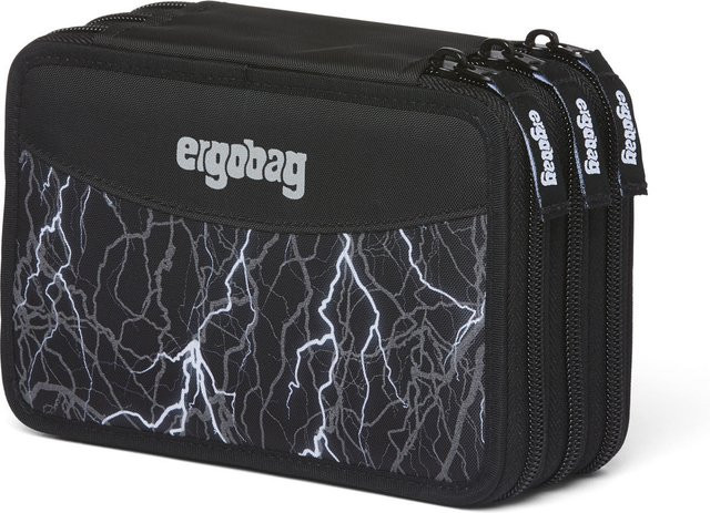 ergobag Maxi-Mäppchen REFLEX GLOW Super Reflektbär mit 3 Fächern in Schwarz - Bild 1