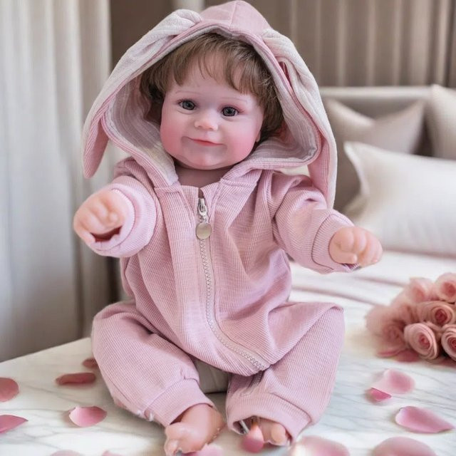 OtardDolls Maddie Mädchen Baby Puppe, Silikon, 18 Zoll, Rosa / Pink - Bild 1