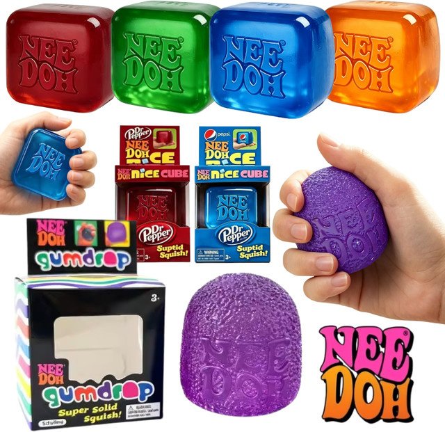 Schylling Nice Cube Maltose Candy NeeDoh Gumdrop, Weicher Sensorischer Fidget-Spielzeug Quetschball - Bild 1