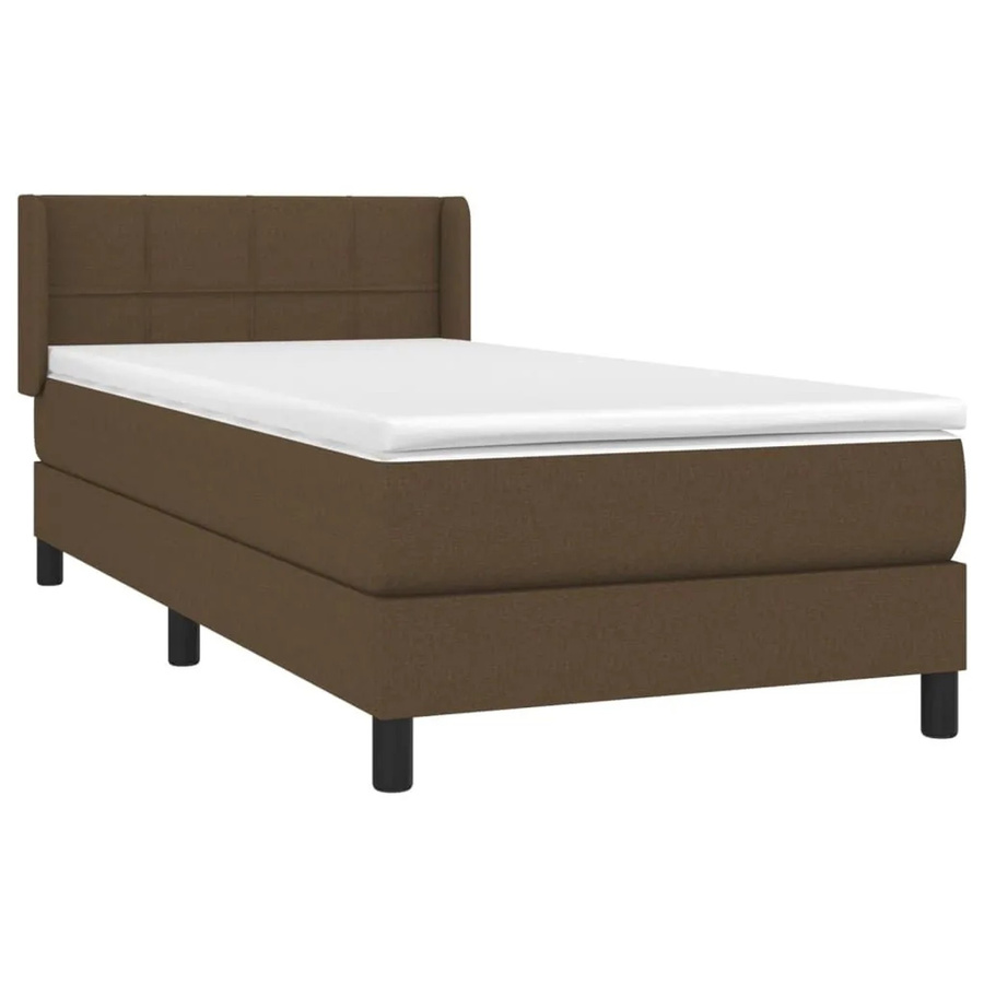 vidaXL Boxspringbett mit Matratze Dunkelbraun B/T/H: 90 x 200 x 78 cm - Bild 2