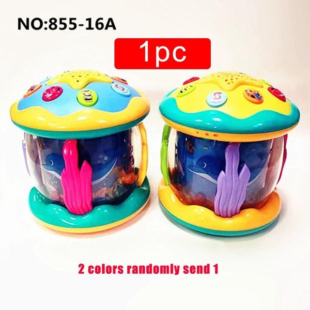 Yiran toy Handtrommel mit Beleuchtung und Musik Ozean Projektion ab 3-6 Jahre - Bild 1