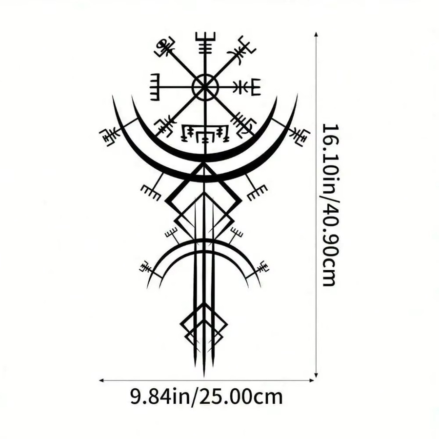CIFBUY Wikinger-Runen-Wandkunst aus Metall in Schwarz – Nordisches Symbol-Dekor für dein Zuhause - Bild 2