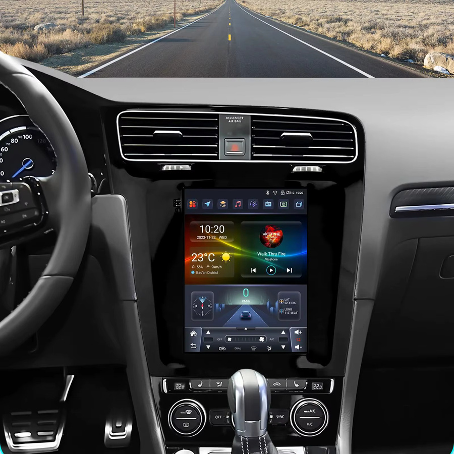 Hizpo Android Autoradio für Volkswagen Golf 7 2014-2018 mit 9,7 Zoll Tesla Style vertikalem Bildschirm, Carplay, GPS, 4G und Bluetooth in Schwarz - Bild 7