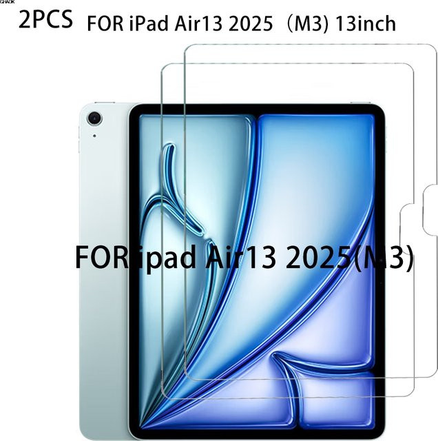 2er-Pack HD Gehärtete Glas Displayschutzfolie für Apple iPad Air 13 Zoll (M3) 2024/2025 und iPad Air 11 Zoll (M3) 2025, Transparent, Anti-Scratch - Bild 1