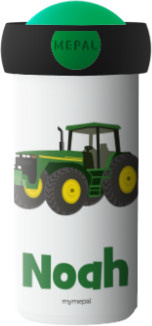 Mepal Verschlussbecher Traktor in Weiß mit individuellem Namen - Bild 1