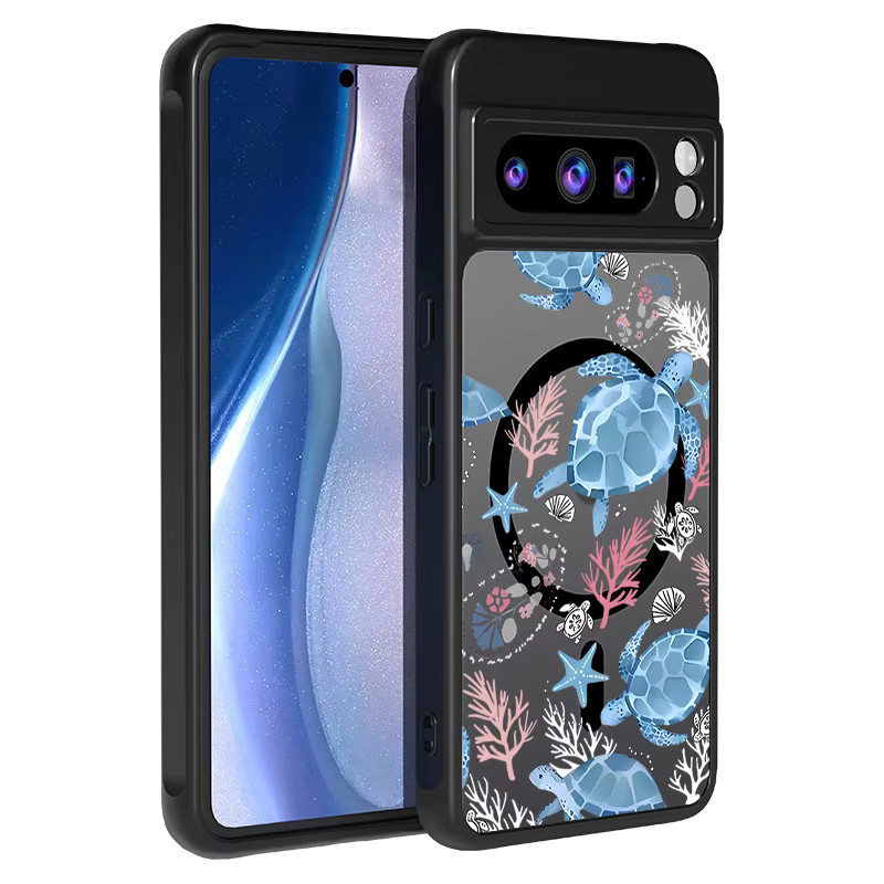 MOESOE Seashell Starfish Handyhülle für Google Pixel 9 8 7 Pro 8A 7A kompatibel mit MagSafe Wireless Charging, Multicolour, Matte Magnetische Abdeckung - Bild 4