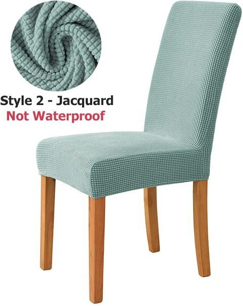 Yiran Furniture Stretch-Jacquard Stuhlbezug aus schmutzabweisendem Stoff in Grün für Esszimmer und Küche - Bild 1