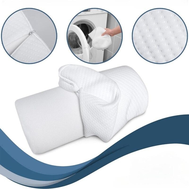 Cosy Homes Nackenrollenkissen aus Memory Foam mit Baumwollbezug, weiß, B/H/T: 40 x 10 x 20 cm - Bild 2