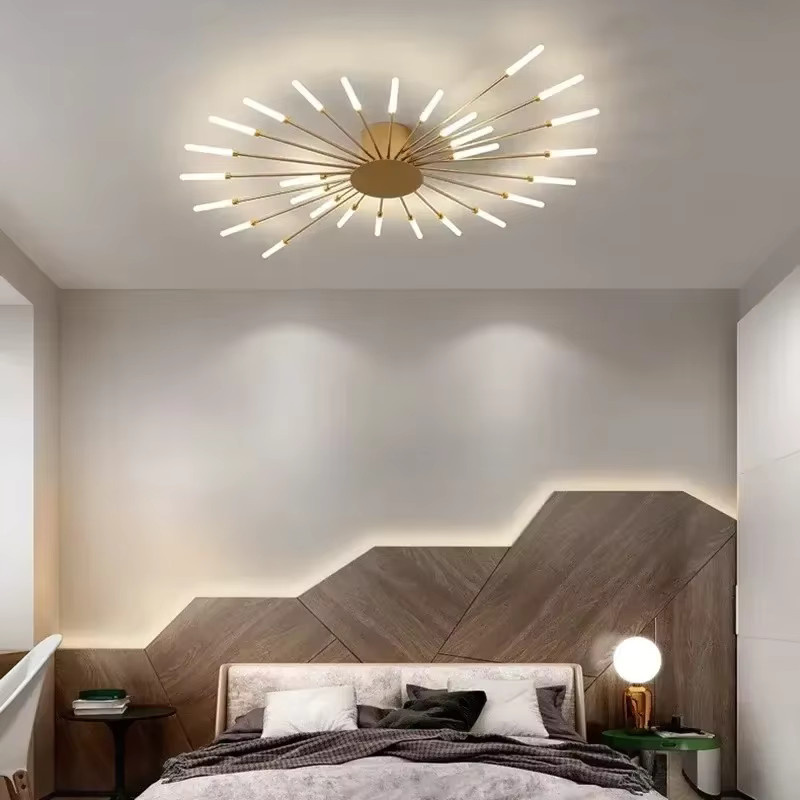 VIGOUS Moderne LED-Deckenleuchte im Feuerwerk-Design für Wohnzimmer und Schlafzimmer, Schwarz-Gold - Bild 2