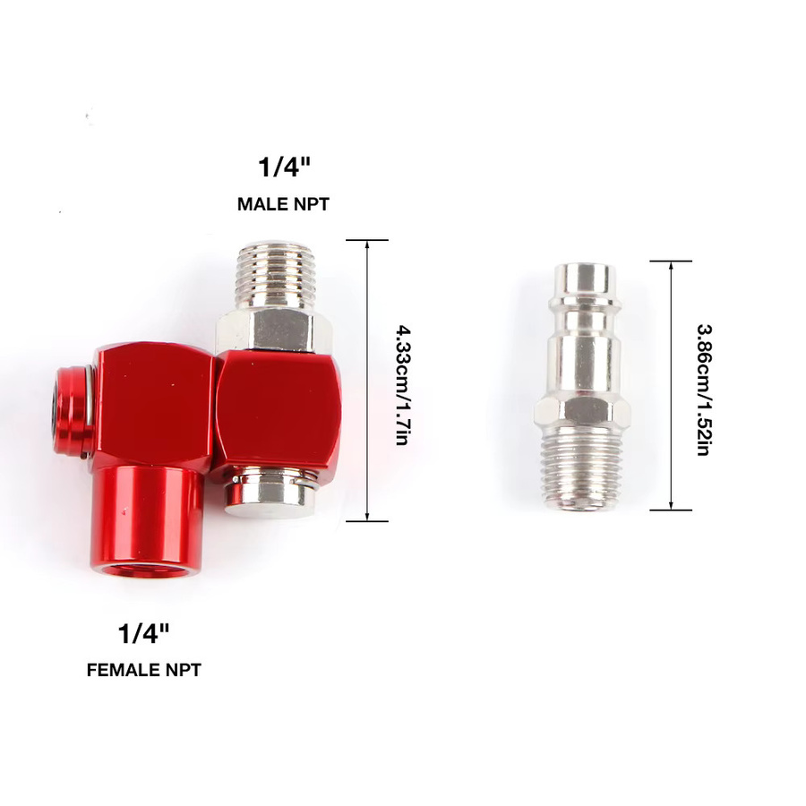 DECWLS 1/4" NPT Luftschlauchanschluss mit 360 Grad Drehung als Pneumatikwerkzeugadapter - Bild 2
