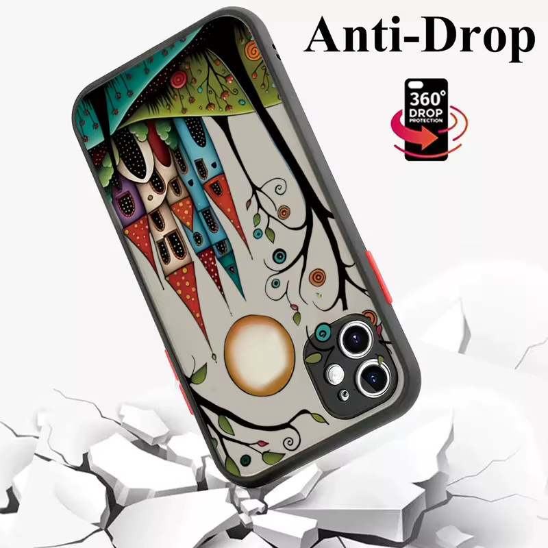 Kunstgemalte Waldhaus-Telefonhülle für iPhone 11 bis iPhone 17 Pro Max mit matter klarer Rückseite in Multicolour - Bild 5