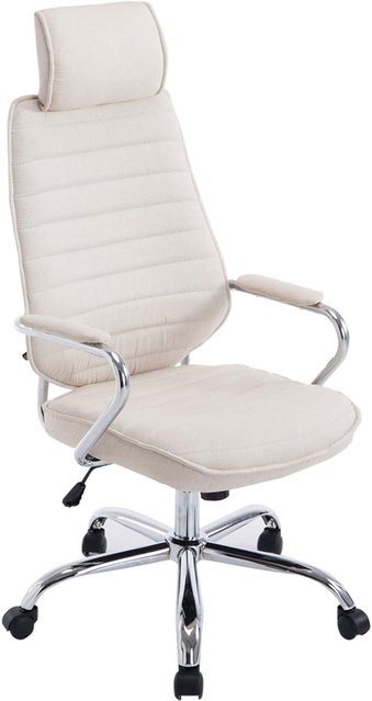 TPFLiving Bürostuhl RocketStoff Executive Chair in Beige mit Armlehnen und Rollen, B/T/H: 60 x 67 x 128 cm - Bild 1
