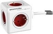 Allocacoc Powercube Extended Steckdose mit 5 Steckplätzen in Weiß und Rot - Bild 1