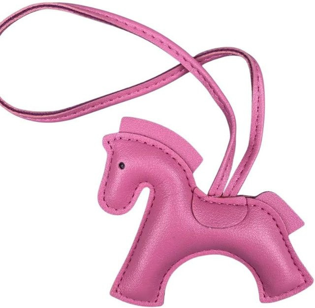 Taschenanhänger PU-Leder, Kriegspferd Hengst, rosa, Unisex - Bild 1
