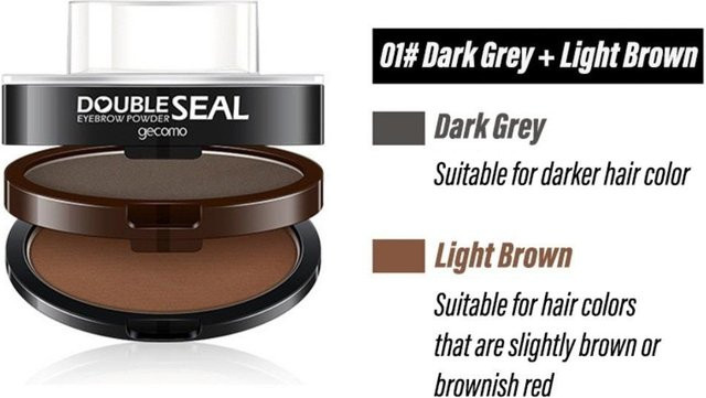 lingjia Augenbrauenpuder-Stempel, 01 Dark Grey + Light Brown, Unisex - Bild 1