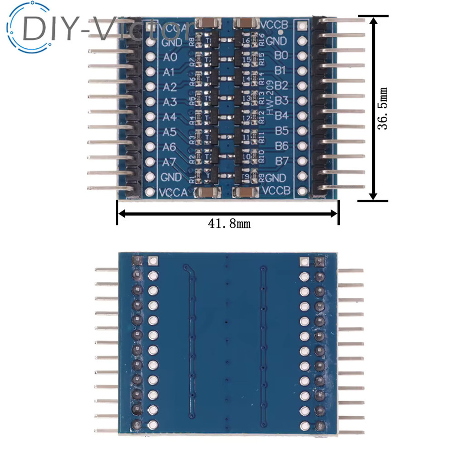 Bidirektionales Logic Level Converter Modul für IIC I2C in 2/4/8 Kanälen, Blau, passend für Arduino und Raspberry Pi - Bild 3