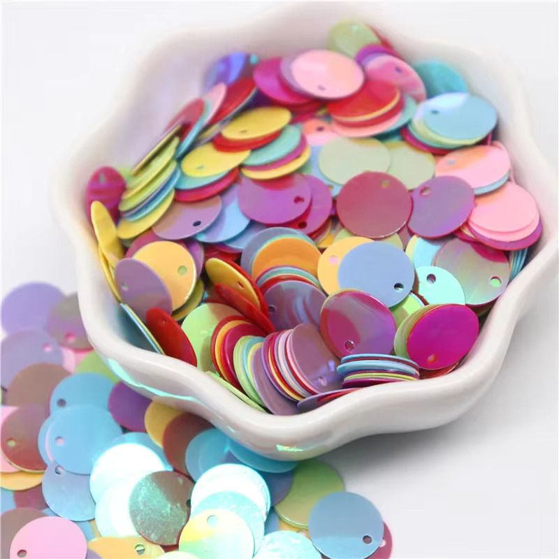 Runde PVC Pailletten für Nähen und DIY Handwerk in Lila und Multicolour, Durchmesser: 10 mm, 15 mm, 20 mm, 25 mm und 30 mm - Bild 2