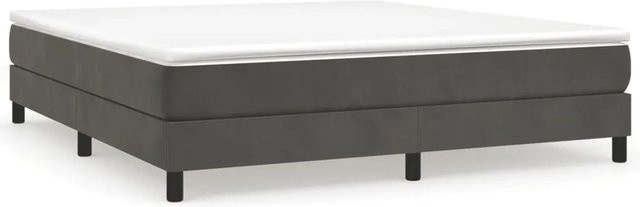 vidaXL Boxspringbett aus Samt in Dunkelgrau, B/T: 180 x 200 cm - Bild 1