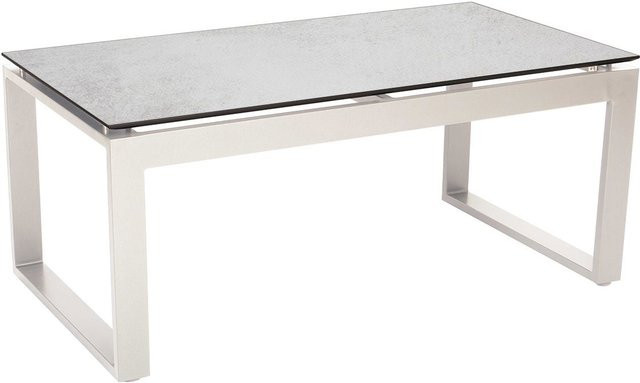 Stern Beistelltisch Allround aus Aluminium in Weiß mit Silverstar 2.0 Tischplatte in Zement hell Dekor - Bild 1