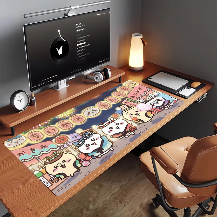 C-Chiika-waES Mauspad in Multicolour, rutschfeste Schreibtischunterlage aus Gummi für PC und Laptop, Gamer-Dekoration - Bild 5