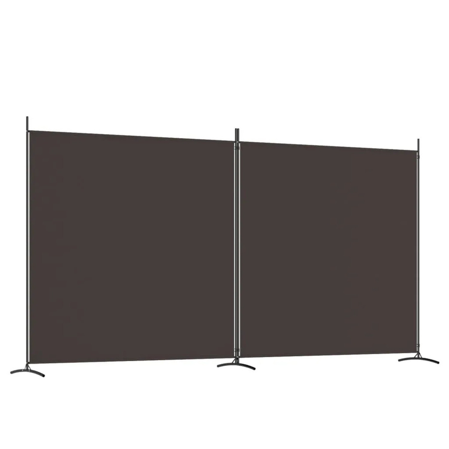 vidaXL Paravent 2-teilig Braun aus Stoff und Eisen B/T/H: 348 x 180 cm - Bild 2