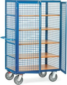Fetra Kastenwagen 4393 mit Gitterwänden in Blau mit TPE-Reifen und 750 kg Tragkraft - Bild 1