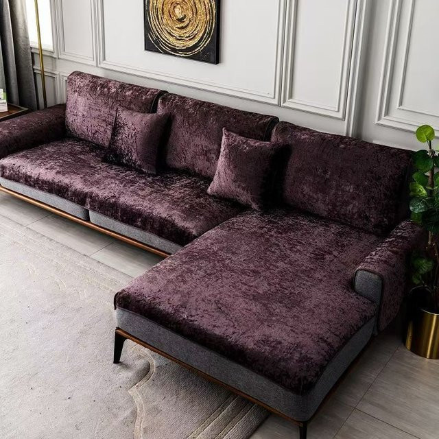 Elastischer Sofa-Schonbezug aus dickem Samtstoff in verschiedenen Farben, Breite: 150 cm - Bild 1