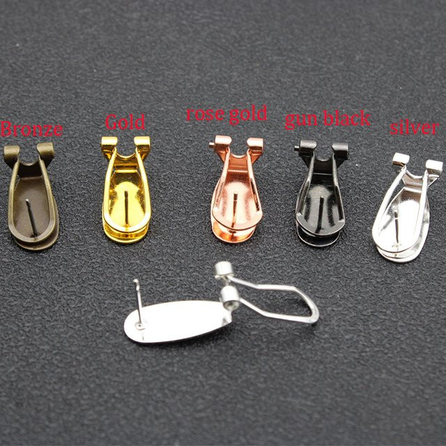 Ohrstecker Messing, Blanko Post, 9 x 20 mm, Damen - Bild 1