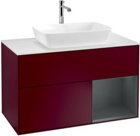 V&B Waschtischunterschrank Finion 100 in Weiß mit Regal, lackiert, Breite: 100 cm, Höhe: 50,1 cm, Tiefe: 50,1 cm - Bild 1