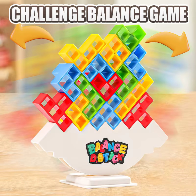 oenas Balance-Stapelspiel, 3D-Bausteine Brettspiel, Geschicklichkeitspiel - Bild 3