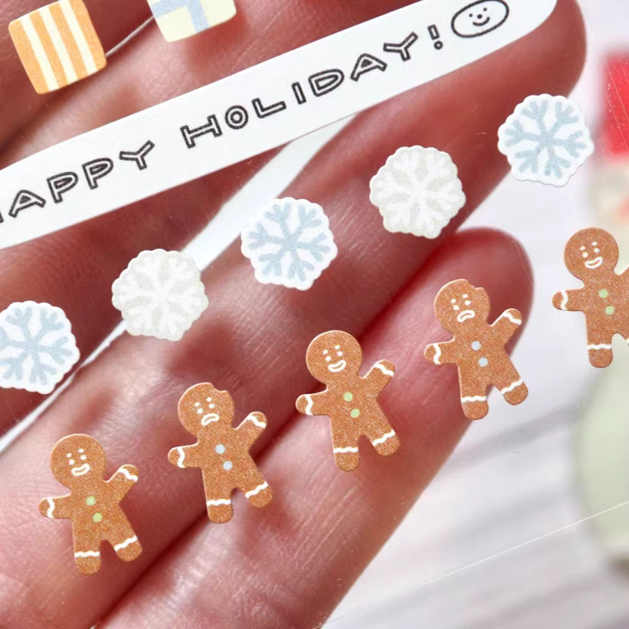 Suatelier Schneemann und Schneeflocken Mini Aufkleber für Scrapbooking und Journaling, Multicolor, 129 Stück - Bild 2