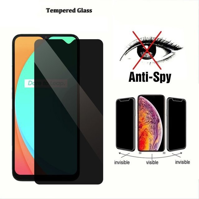 Sichtschutz Panzerglas aus gehärtetem Glas für Realme 2 3 5 Pro Q 5i 6i U1 Q5i X2 Pro Narzo 50i Prime 10 5G transparent - Bild 1