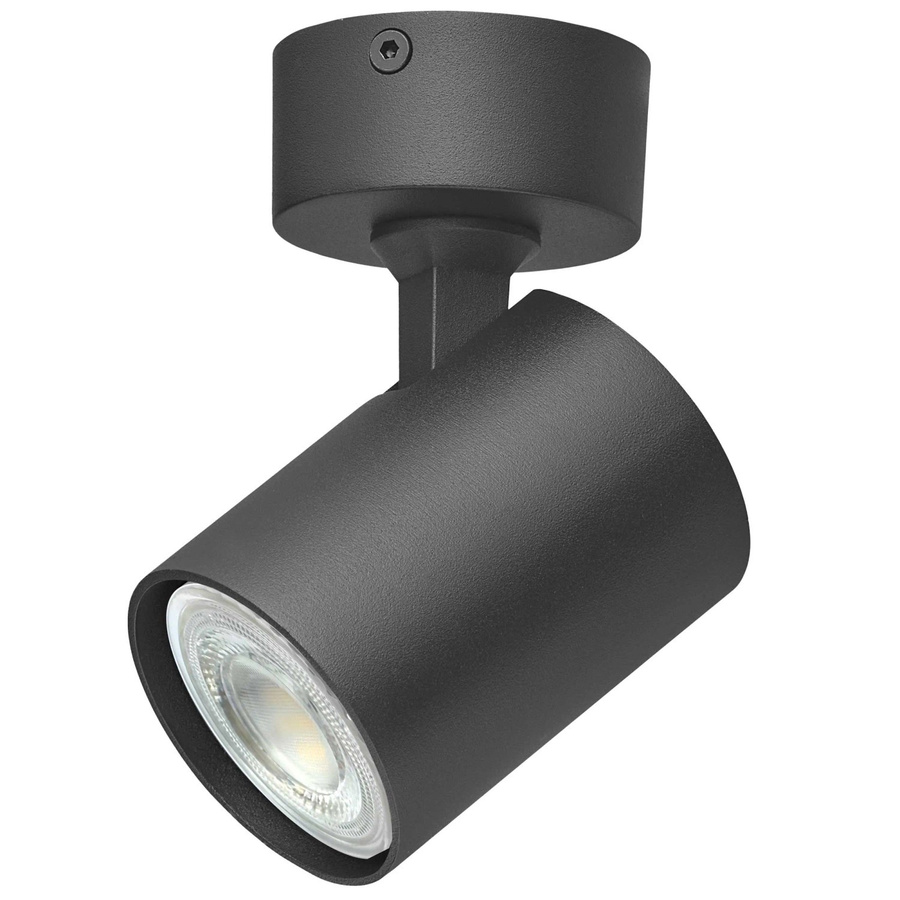 Oktaplex Bora Spotleuchte Schwarz aus Aluminium mit GU10 LED-Leuchtmittel, schwenkbar, 1-flammig - Bild 2