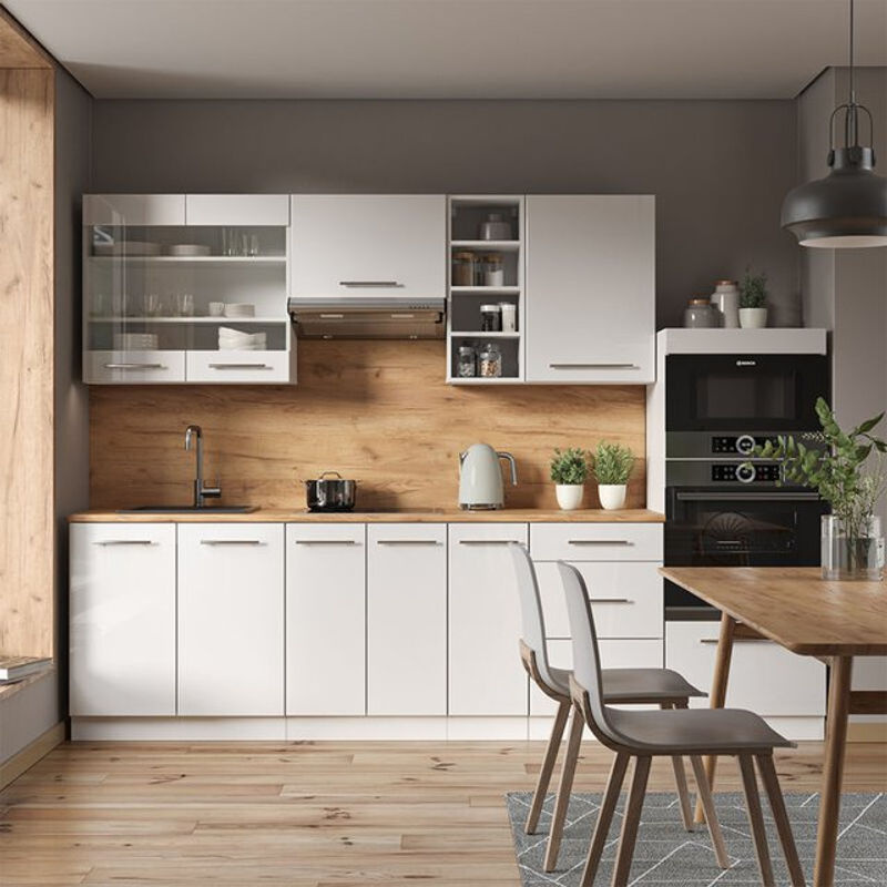 Vicco Küchenzeile Fame-Line Einbauküche Weiß Hochglanz Breite: 280 cm - Bild 2