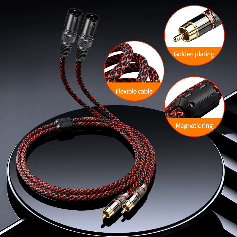 YYTCG High-End-Audiokabel Lotus XLR männlich zu XLR weiblich und RCA für Mischpult und Leistungsverstärker - Bild 2