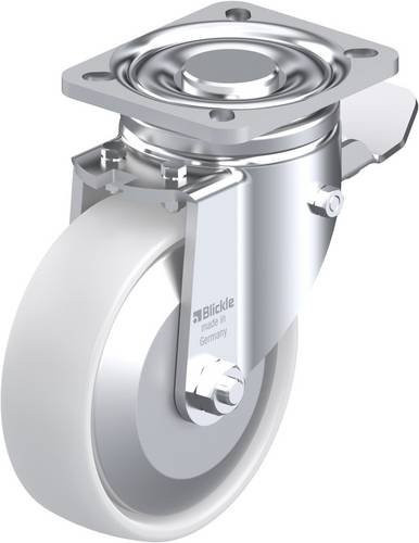 Blickle Lenkrolle LH-PO 125G-1-ST-FA mit Feststeller in Weiß, Rad-Durchmesser: 125 mm, Tragfähigkeit: 300 kg - Bild 1
