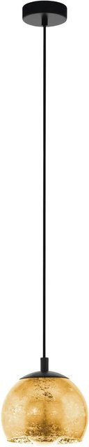 Eglo Hängeleuchte Albaraccin 1-flammig Schwarz-Gold, Durchmesser: 19 cm, E27, modern mit Glasschirm - Bild 1