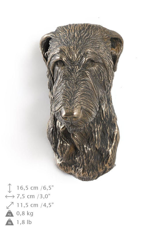 Hängende Hundestatue Scottish Deerhound Büste von Art-Dog in Braun aus Kunstharz und Metall - Bild 5