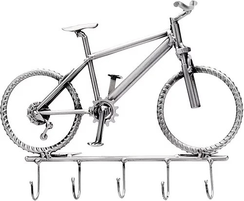 Hinz & Kunst Schlüsselboard Fahrrad in Silber aus Aluminium und Metall, Wandmontage - Bild 1